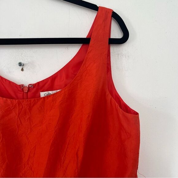 Coldwater Creek VTG Rusty Orange 100% Silk Scoop Neckline A-Line Dress - Picture 11 of 13